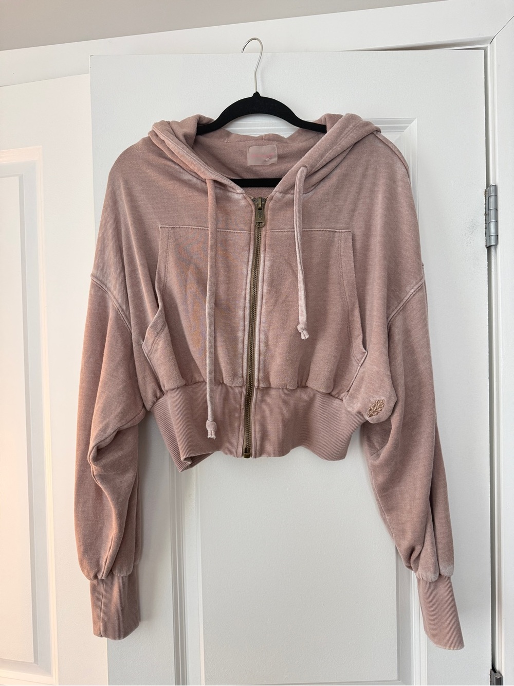 FP Movement by Free People Dusty Rose Cropped Zip Hoodie